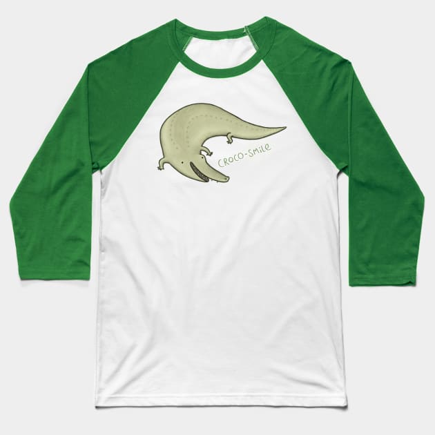 Croco-Smile Baseball T-Shirt by Sophie Corrigan